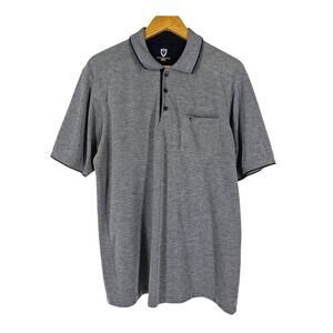 TONY MONTANA MEN’S GRAY WITH BLUE TRIM POLO SHIRT – SIZE X-LARGE